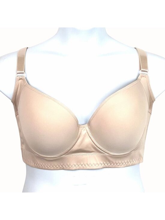 Unbranded Other - Back Smoothing Full Coverage Underwire Bra Beige Size 48-50E 8 Hook Closure New